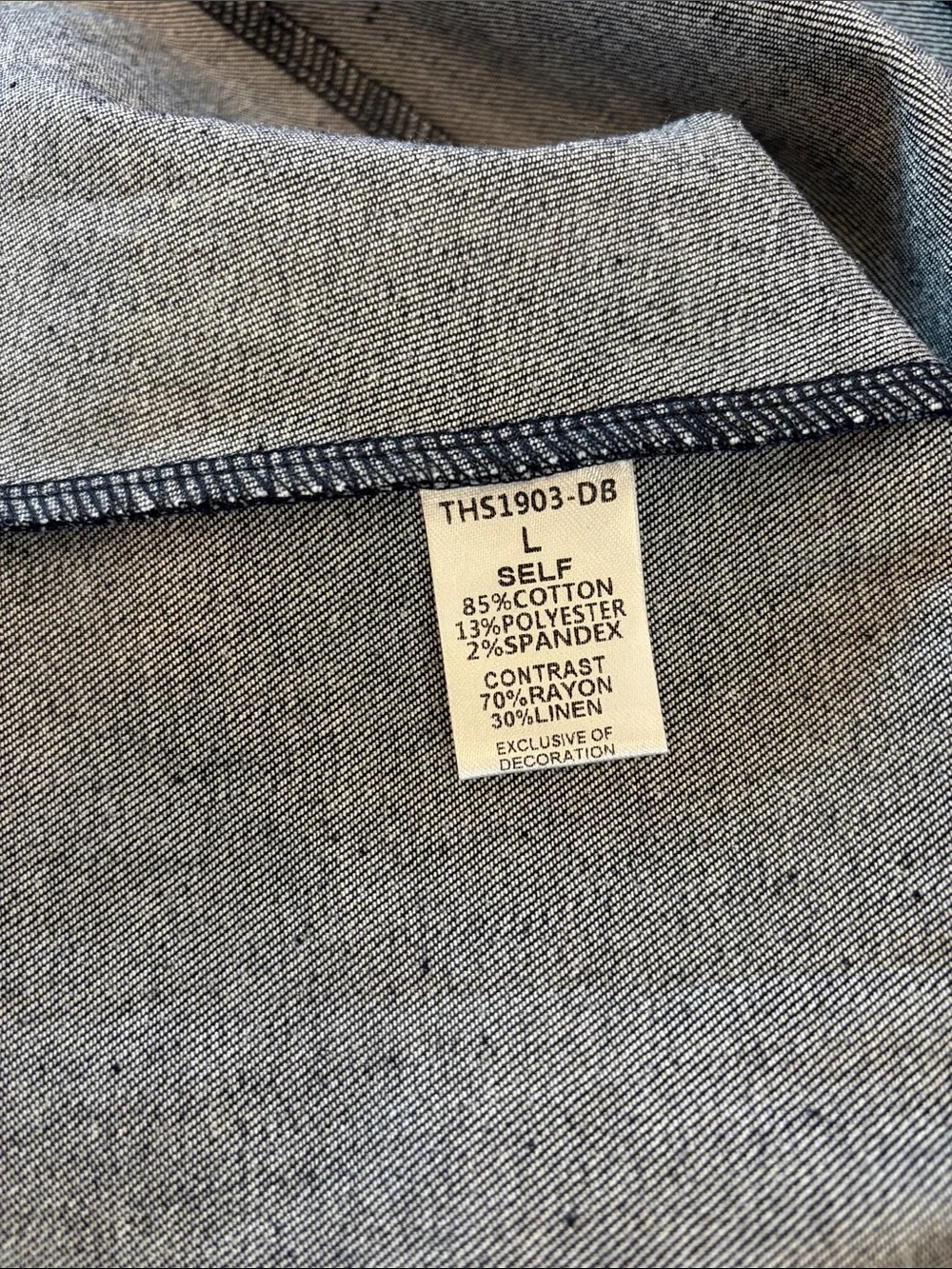 THML Denim Dress Boutique Bold Stripe Accent Large NWT $99 Preppy Feminine - Picture 7 of 8